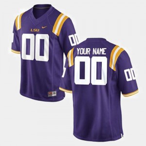 Mens LSU Tigers Custom #00 Limited Purple Stitch Jerseys 862864-811
