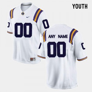 Youth LSU Tigers Custom #00 White Stitch US Flag Fashion Jerseys 900885-109