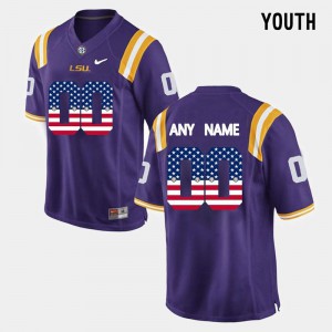 Youth LSU Tigers Custom #00 College Purple Jersey 784383-858