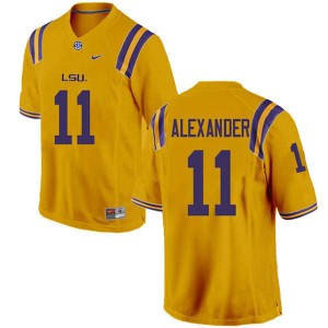Men's LSU Tigers Terrence Alexander #11 College Gold Jersey 128299-261