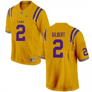 Men LSU Tigers Arik Gilbert #2 Stitched Gold Jerseys 557380-720