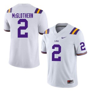 Men's LSU Tigers Dwight McGlothern #2 Stitched White Jerseys 578928-762