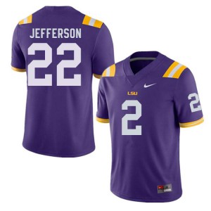 Mens LSU Tigers Justin Jefferson #2 Purple Stitch Jersey 597939-831