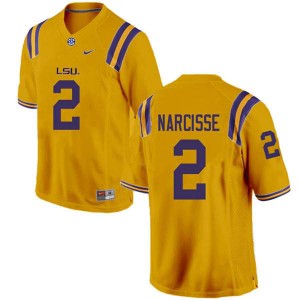 Mens LSU Tigers Lowell Narcisse #2 Gold Alumni Jersey 881706-763