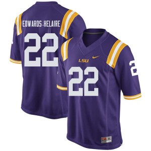Mens LSU Tigers Clyde Edwards-Helaire #22 Purple Player Jersey 308642-868