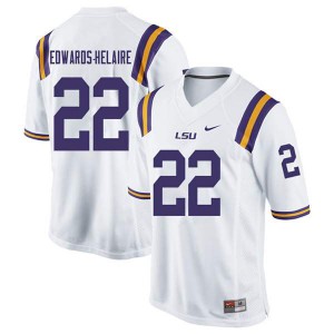 Men's LSU Tigers Clyde Edwards-Helaire #22 Official White Jerseys 264147-327