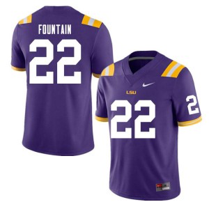 Mens LSU Tigers Zaven Fountain #22 Purple Football Jerseys 117691-628