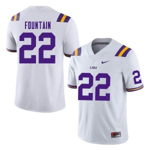 Mens LSU Tigers Zaven Fountain #22 Official White Jerseys 944428-667
