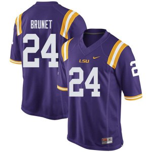 Mens LSU Tigers Colby Brunet #24 NCAA Purple Jerseys 520526-142
