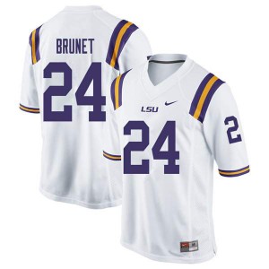 Men LSU Tigers Colby Brunet #24 College White Jersey 746510-603
