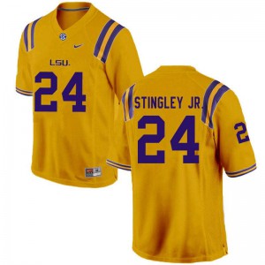 Mens LSU Tigers Derek Stingley Jr. #24 Stitched Gold Jerseys 144553-481