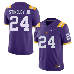 Mens LSU Tigers Derek Stingley Jr. #24 High School Purple Jerseys 487665-241