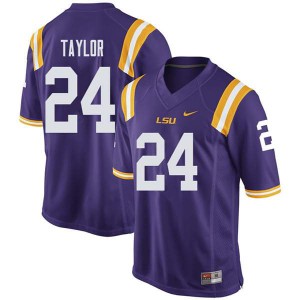 Men's LSU Tigers Tyler Taylor #24 Official Purple Jersey 609449-856