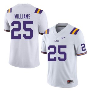 Men LSU Tigers Josh Williams #25 White Embroidery Jerseys 366451-761