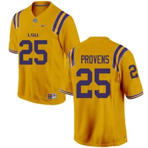 Men LSU Tigers Tae Provens #25 Official Gold Jersey 950641-176