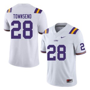 Mens LSU Tigers Clyde Townsend #28 High School White Jersey 726078-727