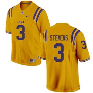 Men's LSU Tigers JaCoby Stevens #3 Embroidery Gold Jersey 697899-485