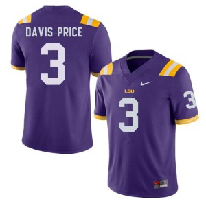 Men LSU Tigers Tyrion Davis-Price #3 Purple Embroidery Jersey 103760-984