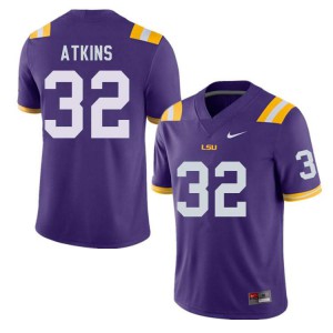 Men LSU Tigers Avery Atkins #32 Purple Player Jersey 445245-997