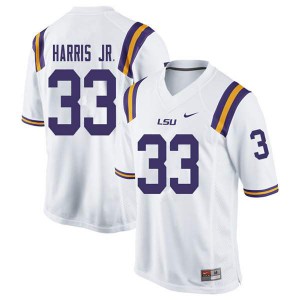 Men's LSU Tigers Todd Harris Jr. #33 Football White Jerseys 647167-810
