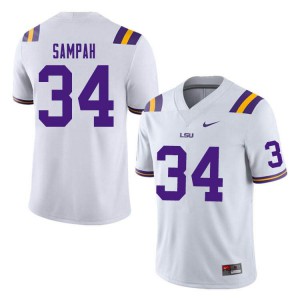 Men LSU Tigers Antoine Sampah #34 Stitched White Jerseys 368523-251