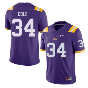 Men LSU Tigers Lloyd Cole #34 Purple College Jerseys 668955-725