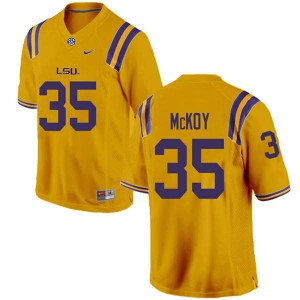 Men LSU Tigers Wesley McKoy #35 Gold Football Jerseys 426142-200