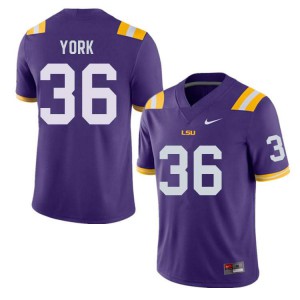 Mens LSU Tigers Cade York #36 Football Purple Jersey 476724-713