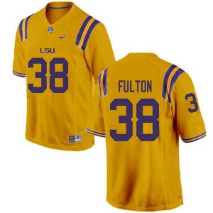 Mens LSU Tigers Keith Fulton #38 Gold University Jerseys 353991-354