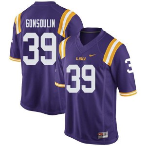 Men's LSU Tigers Jack Gonsoulin #39 Purple Football Jersey 776931-685