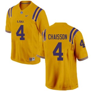 Men's LSU Tigers K'Lavon Chaisson #4 Gold Stitched Jerseys 487952-833