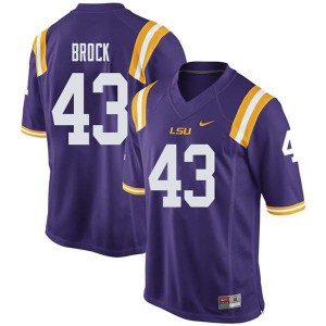 Mens LSU Tigers Matt Brock #43 Purple Player Jerseys 390583-867