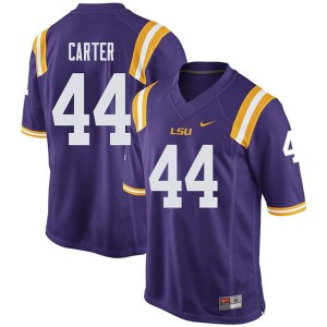 Men LSU Tigers Tory Carter #44 Stitch Purple Jerseys 289306-864