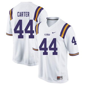 Mens LSU Tigers Tory Carter #44 Stitched White Jerseys 200449-259