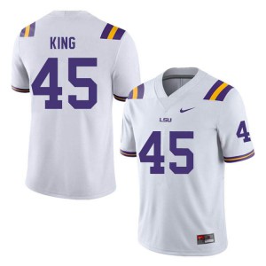 Mens LSU Tigers Stephen King #45 White College Jersey 153221-327
