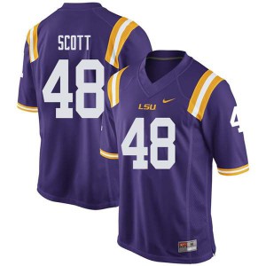 Mens LSU Tigers Dantrieze Scott #48 Purple NCAA Jerseys 715553-580