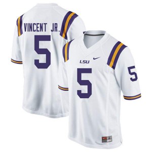 Men LSU Tigers Kary Vincent Jr. #5 White Embroidery Jersey 163896-191