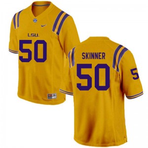 Men's LSU Tigers Quentin Skinner #50 Gold NCAA Jersey 420498-189
