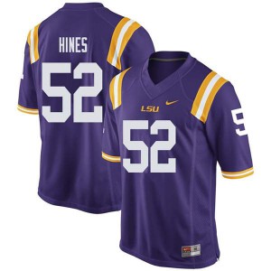 Men LSU Tigers Chasen Hines #52 Purple Player Jerseys 444138-322