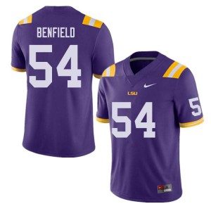 Men's LSU Tigers Aaron Benfield #54 Purple University Jerseys 372480-407