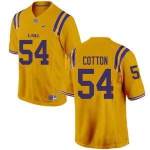 Mens LSU Tigers Davin Cotton #54 Gold Stitch Jerseys 982536-885