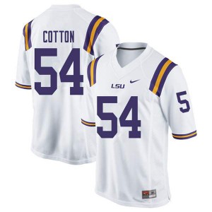 Men LSU Tigers Davin Cotton #54 Football White Jersey 583079-792