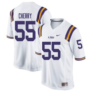 Mens LSU Tigers Jarell Cherry #55 White Embroidery Jersey 412295-210