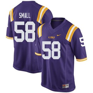 Mens LSU Tigers Jared Small #58 Purple Player Jersey 663599-842