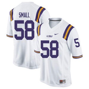 Mens LSU Tigers Jared Small #58 White Stitched Jerseys 702715-332