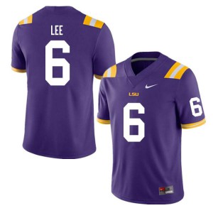 Men's LSU Tigers Devonta Lee #6 Purple Alumni Jerseys 550402-423