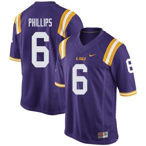 Mens LSU Tigers Jacob Phillips #6 College Purple Jerseys 454563-312