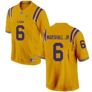 Men's LSU Tigers Terrace Marshall Jr. #6 University Gold Jerseys 135775-966