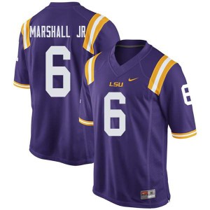 Men LSU Tigers Terrace Marshall Jr. #6 Stitch Purple Jerseys 807643-321