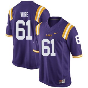 Mens LSU Tigers Cameron Wire #61 Purple Embroidery Jersey 199936-821